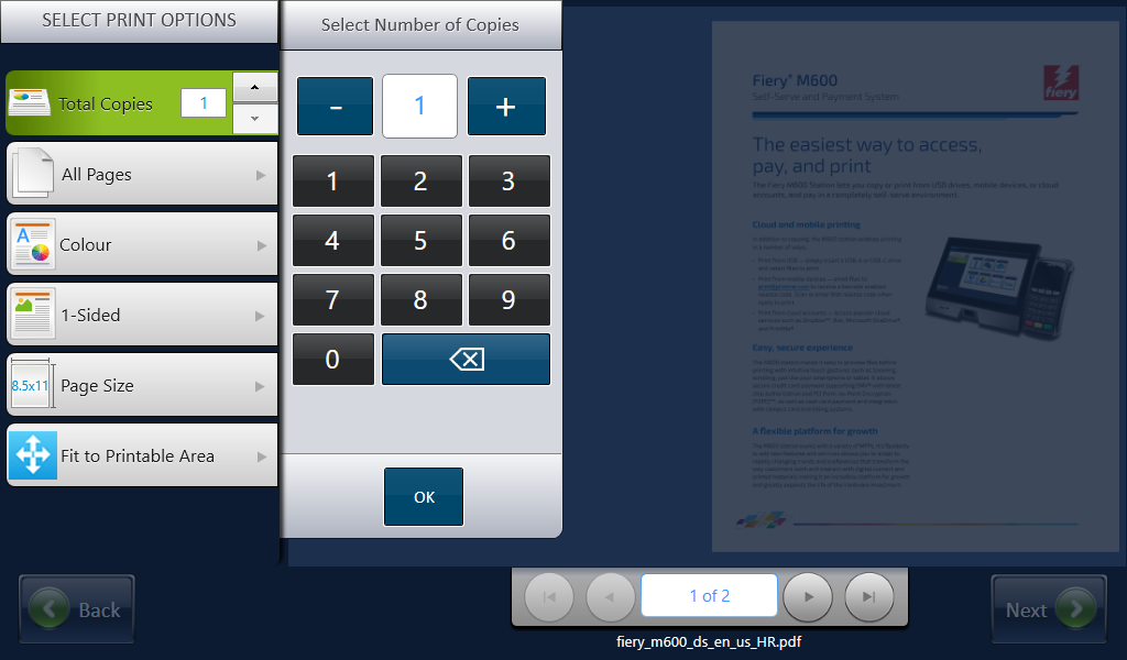 <strong>Step 11: Select number of copies</strong>