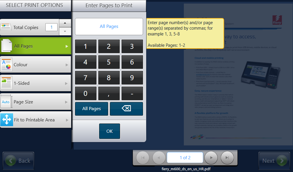 <strong>Step 11: Select pages to print</strong>