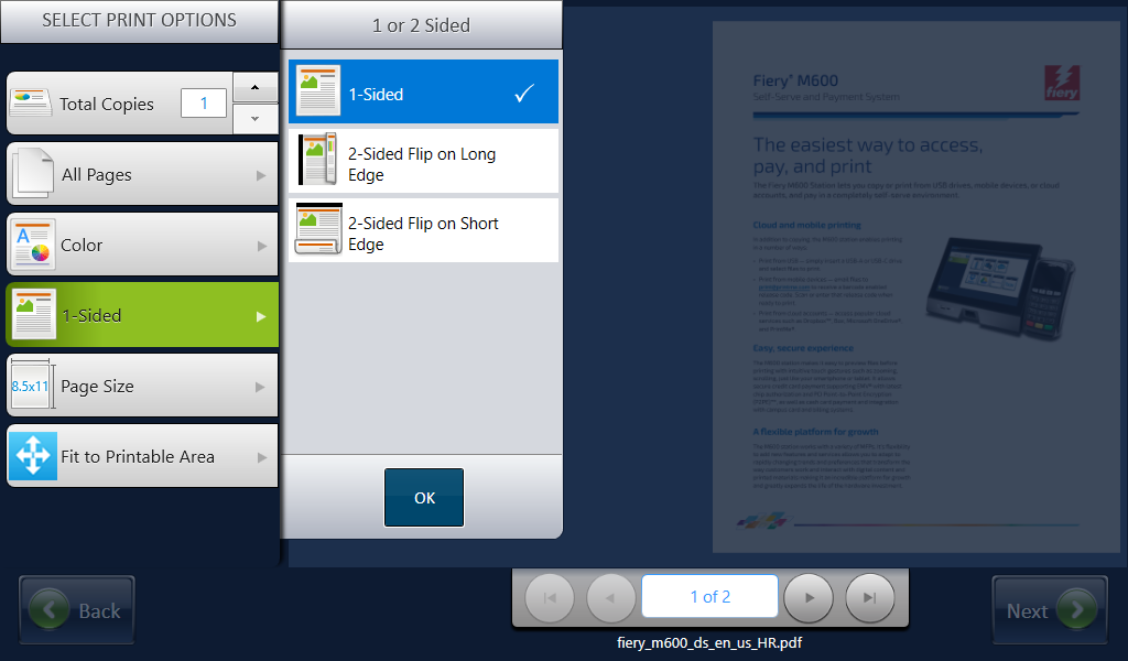 Step 13: Select single or double-sided