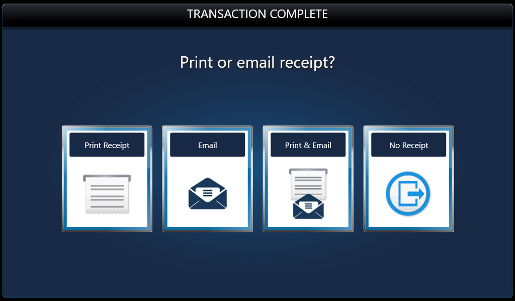 Step 18: Select receipt delivery method