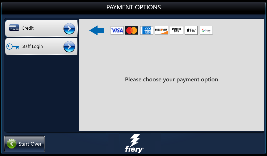 Step 3: Select the payment option