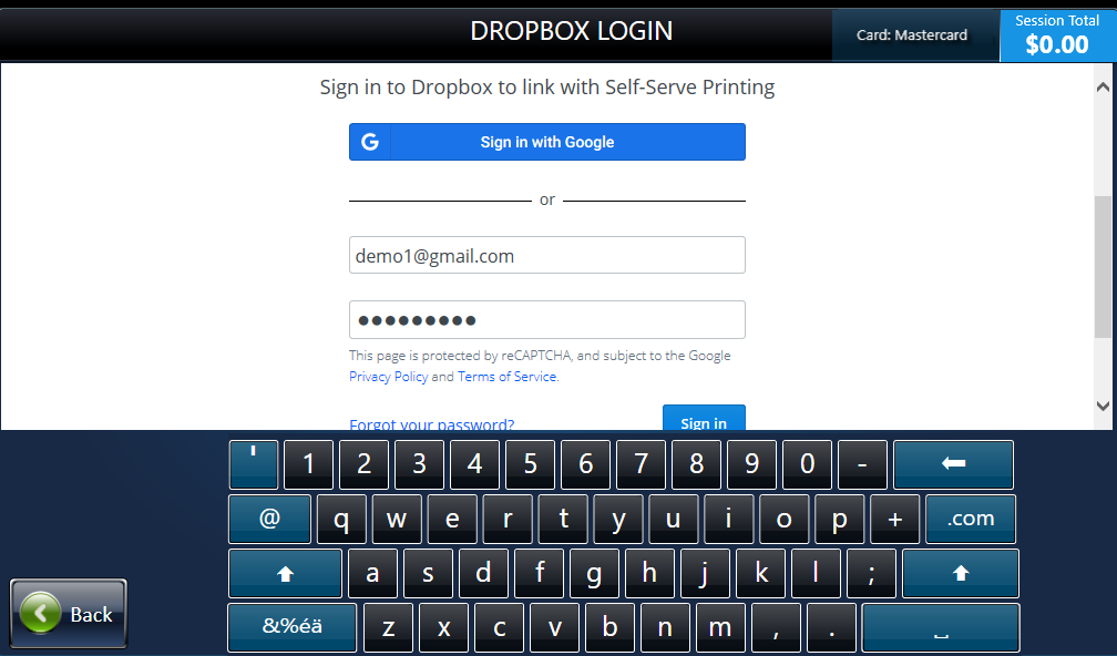 Step 6: <strong>Login to Dropbox cloud service</strong>