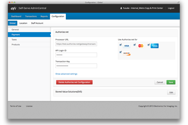 Configure global settings