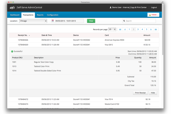 Monitor real-time status of M600 stations and transactions