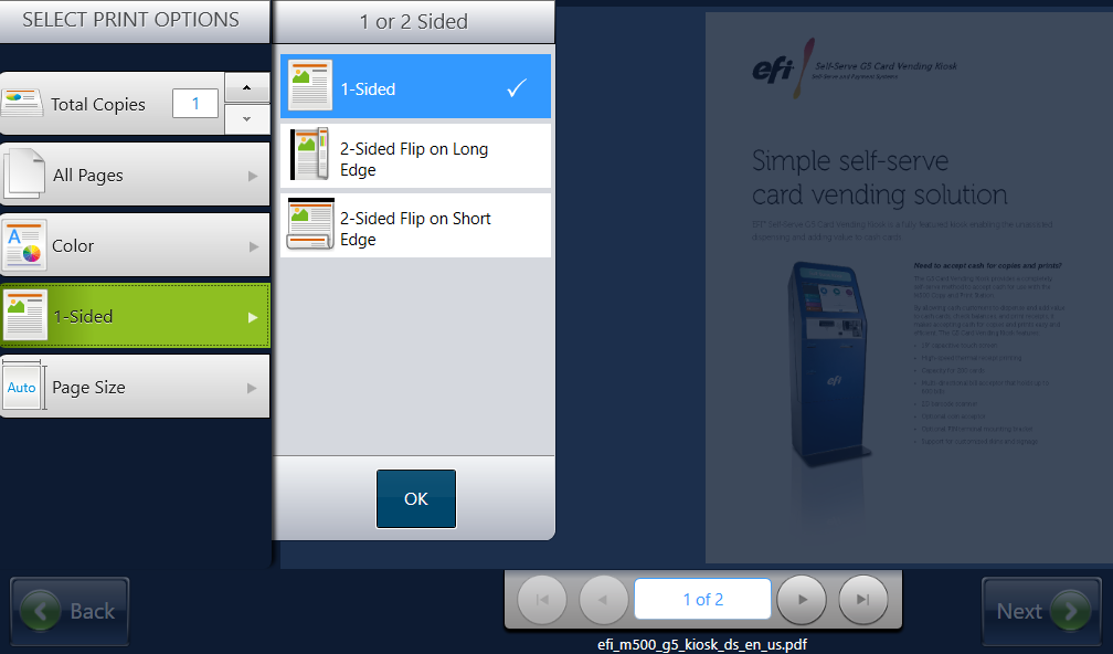 Step 11: Select single or double-sided