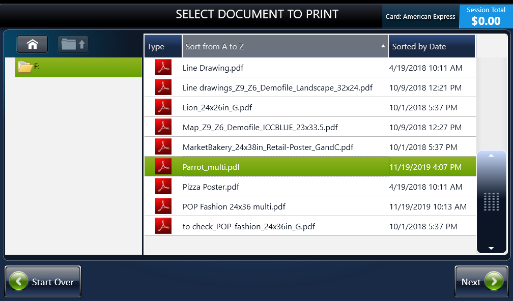 Step 5: Select document to print