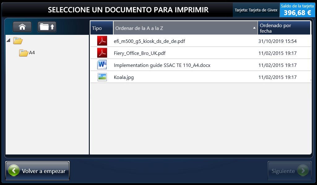 Paso 5: Seleccione archivo a imprimir