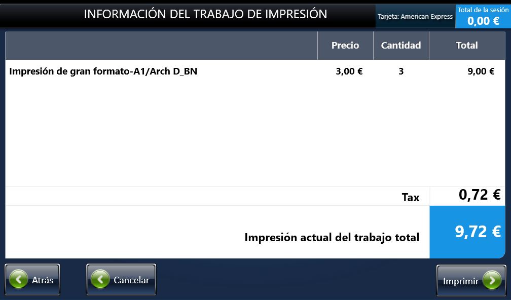 Paso 12: Revisar la información del trabajo de impresión