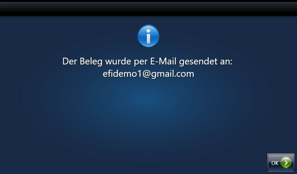 <strong>Schritt 16: Bestätigung für Zusendung des Belegs per E-Mail</strong>