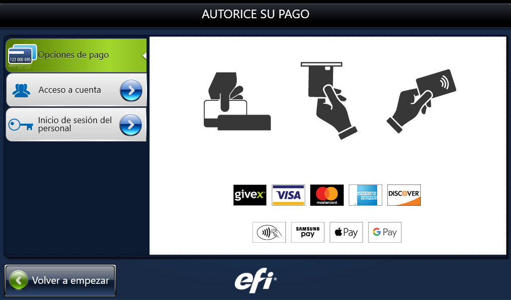 Paso 3: Introducir tarjeta para acceder al servicio