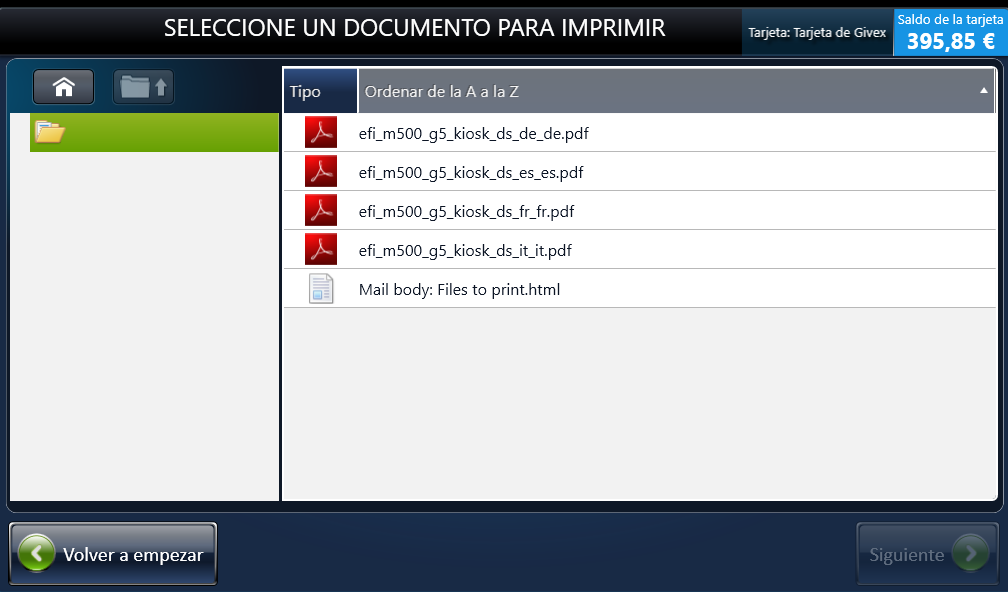 <strong>Paso 6: Seleccione el documento a imprimir</strong>