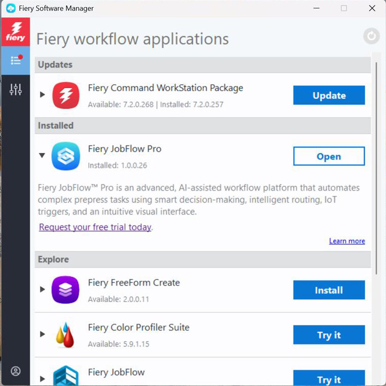 Fiery Software Manager Download Fiery JobFlow Pro